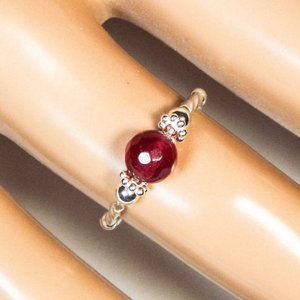 Cynthia Lynn "DEEP CRIMSON" Sterling Silver Garnet Jan. Birthstone Stretch Ring